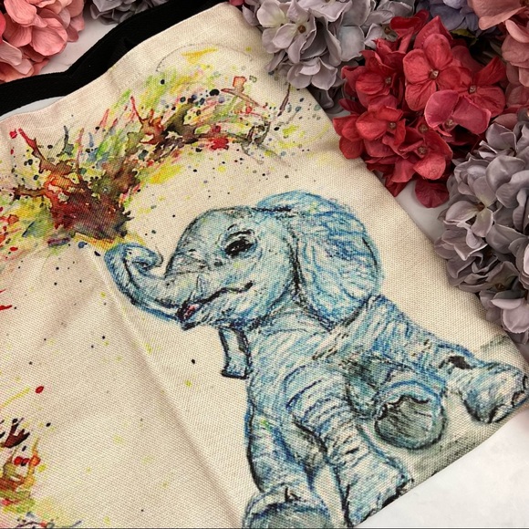 Eco-Friendly Playful Baby Elephant Folding Tote Bag - Picture 9 of 14